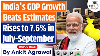 India remains FastestGrowing Major Economy Q2 GDP Growth  UPSC GS3 [upl. by Layman]