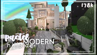 Bloxburg  Pastel Modern Hillside Home [upl. by Aibos94]