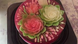 CÁCH PHA MÀU BẰNG THANH LONG ĐỎ và HOA BẮP CẢI HOW to make cabbage flower with red dragonfruit [upl. by Pimbley]