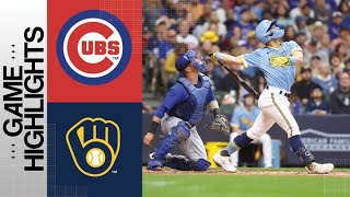 Cubs vs Brewers Game Highlights 92923  MLB Highlights [upl. by Aliehs]