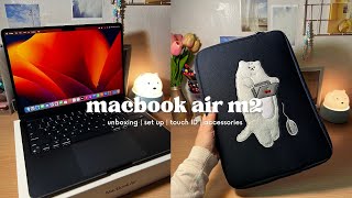 unboxing the macbook air m2 in midnight 📦 [upl. by Salita186]