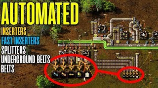 Factorio Automated Essentials  Automated Inserters Belts and Splitters 3 [upl. by Larson]