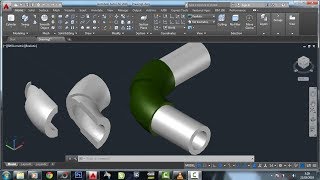 cara membuat Pipa L 3dimensi di AutoCAD [upl. by Earased]