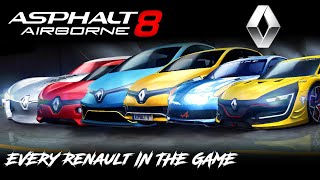 Asphalt 8 Full Renault Showcase Every Car ingame [upl. by Blisse705]