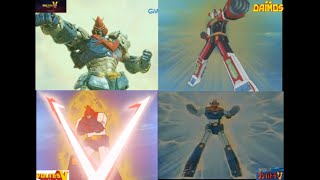 Voltes V Legacy vs Daimos vs Voltes V anime vs Combattler V Transformations [upl. by Zetram]