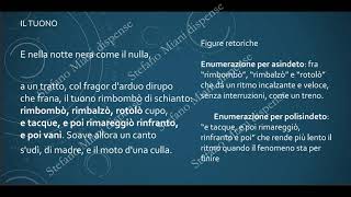 il tuono  Giovanni Pascoli Analisi formale  figure retoriche metrica rime [upl. by Aneez]