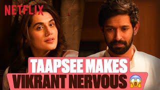 Taapsee Pannu Asks AWKWARD Questions To Vikrant Massey in HaseenDillruba 😶 [upl. by Hyacintha]