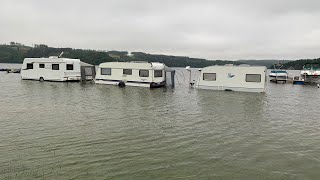 Hochwasser auf dem Campingplatz Kloster an der Bleilochtalsperre Saalburg Juli 2021 [upl. by Nottarts]