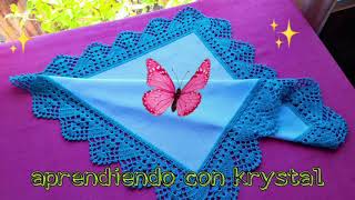 orilla para servilleta 86 una sola vuelta queda preciosa y original 🎀🐨🌿🐶🌷🐞🦋 [upl. by Sinnaiy]