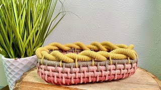 How to Make an Oval Coiled Basket  New Design [upl. by Alphonso]