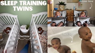 sleep training my 8 month old twins FERBER METHOD  establishing a bedtime routine [upl. by Elmo]