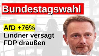 Bundestagswahl Sonntagsfrage Analyse Wahlprognose Wahlumfrage Hochrechnung Lindner FDP ist draußen [upl. by Einaej]