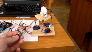 Accelerometer controled Threeaxis platofrm on Arduino [upl. by Haeli637]