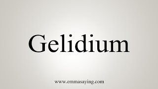 How To Say Gelidium [upl. by Einafets]