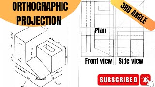 Orthographic drawing in engineering drawing  technical drawing [upl. by Boeschen193]