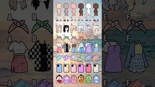 ABCDEF Cute Look Choose your favourite look 😍💞 gacha gachaclub gachalife tocaboca [upl. by Yenittirb]