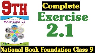 Class 9 Maths Chapter 2 Exercise 21 New Book National Book Foundation Class 9 Maths Fazal Academy [upl. by Llenral]