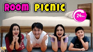 ROOM PICNIC  24 Hours in Room  Family Comedy Challenge  Aayu and Pihu Show [upl. by Tteraj]