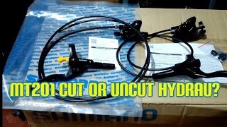 shimano mt201 brakeset install uncut cable amp putol cut hydraulic cables MT201 mas ok kesa mt200 [upl. by Underwood]