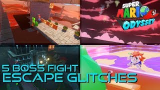 5 Boss Fight Arena Escape Glitches  Super Mario Odyssey [upl. by Ilujna943]