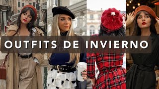 OUTFITS DE INVIERNO ❄ COMBINACIONES DE BOINAS Y GORROS  MODAS Y TENDENCIAS [upl. by Aihsoek644]