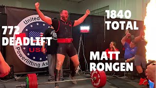 Client Spotlight Matt Rongen 18408 Raw Total  288 [upl. by Ed]