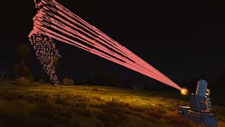 Phalanx Ciws Weapon System In Action At Night  TRACER ROUNDS  Ciws Vs MIG29 Fighter Jet  MilSim [upl. by Tat]