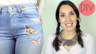 DIY Mis Jeans de parches con encanto  DIY Jeans with Butterflies [upl. by Joell]