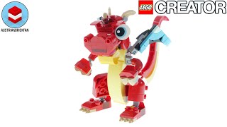 LEGO Creator 31145 Red Dragon Speed Build Review [upl. by Ecnarwal]