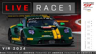 LIVE  Race 1  Virginia  Fanatec GT world Challenge America Powered by AWS 2024 [upl. by Beacham]