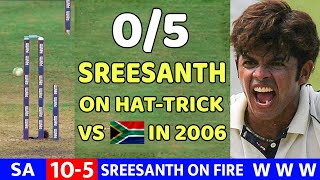 SREESANTH 05 Wickets🔥 Vs  India vs South Africa Test Match FINAL W W W W W😱🔥 [upl. by Aret]