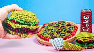 ASMR COOKING amp EATING from Magnetic Balls \ EVERY FAST FOOD CHALLENGE  Pizza Burger Ice Cream [upl. by Ezana65]