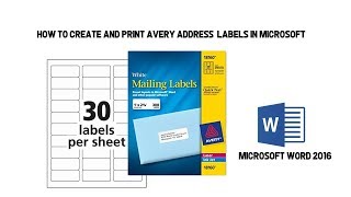 How to create and print Avery address labels in Microsoft Word [upl. by Brew]