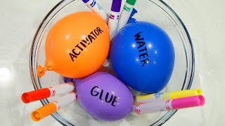 Making Slime with Balloons and Coloring with Markers [upl. by Kristie]