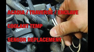 Replacing the coolant temperature sensor on a GMC Acadia [upl. by Tnias]