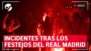 Hinchas del Real Madrid se enfrentan con la Policía tras los festejos por la Champions League [upl. by Percy]