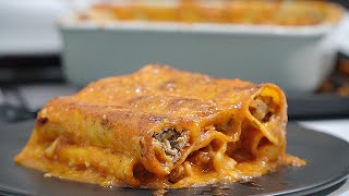 CHEESY Shredded BEEF Cannelloni [upl. by Rusel]