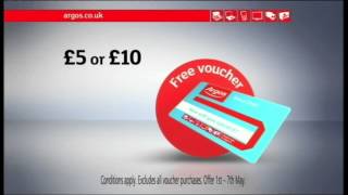 Argos  Argos It £5 and £10 Vouchers TV Commercial [upl. by Enahs153]