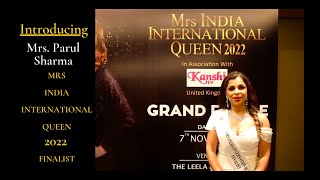 PARUL SHARMA  MRS INDIA INTERNATIONAL QUEEN 2022 FINALIST INTRODUCTION ROUND [upl. by Berlin885]