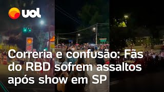 Arrastão na saída do show do RBD em São Paulo Fãs sofrem onda de assaltos no Morumbi [upl. by Netsrek]