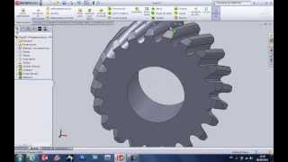 Diseño Engranaje Helicoidal Solidworks [upl. by Htaras]