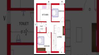 193 x 232 house planSouth facing 2 bhk193 x 232 home plan 193 x 232 house plan House design [upl. by Nottnerb]