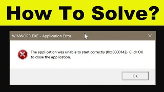 How To Fix Application Error  Word Excel PPT  The Application was unable to start [upl. by Koffler]