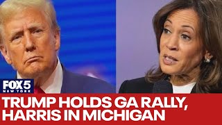 Election Day 2024 Trump holds Georgia rally Harris in Michigan [upl. by Lauder]