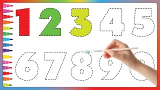 Learn Number and Learn Colors  Number Coloring Pages numbers kidsvideo kidssong 123456789 123 [upl. by Lein482]