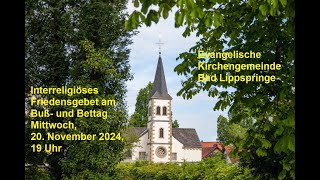 Interreligiöses Friedensgebet am 20 November 2024 um 1900 Uhr [upl. by Eitsrik]