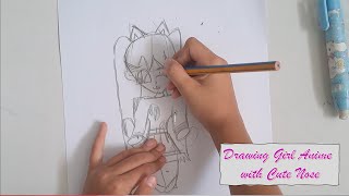 Drawing Girl Anime with Cute Nose [upl. by Paquito]