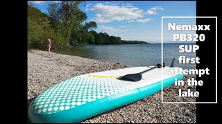 Nemaxx PB320 SUP first attempt in the lake  der erste Versuch von Nemaxx PB320 SUP im See [upl. by Stacie134]