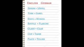 Dining Cutlery Vocabulary in Basic German germanlearning germanlanguage language [upl. by Silsby]