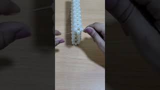 طريقة عمل شنطة خرز  How to make beaded handbag beadsbag beads شنطةبالخرز shorts [upl. by Eiramanad]